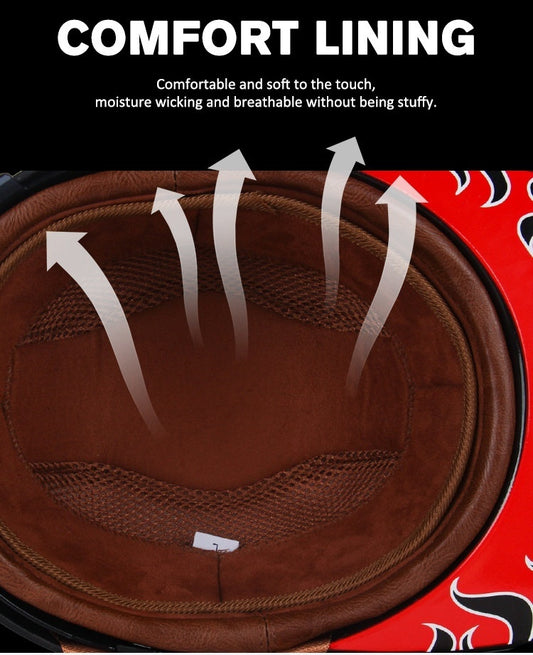 Casco de motocicleta retro con estampado creativo para el hogar