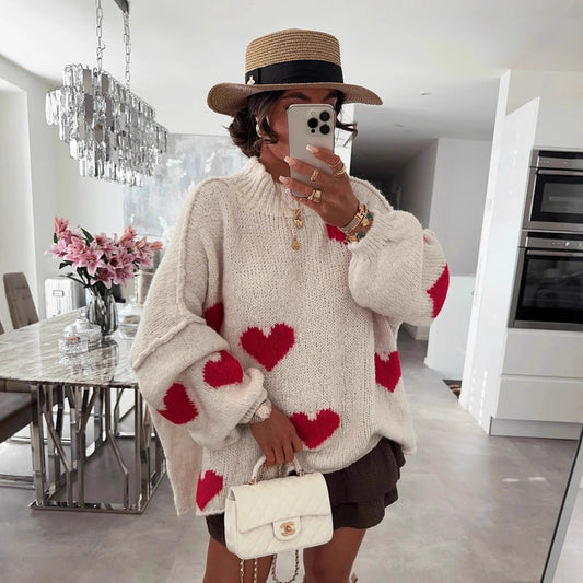 Color-blocked Loose Knit Sweater For Women