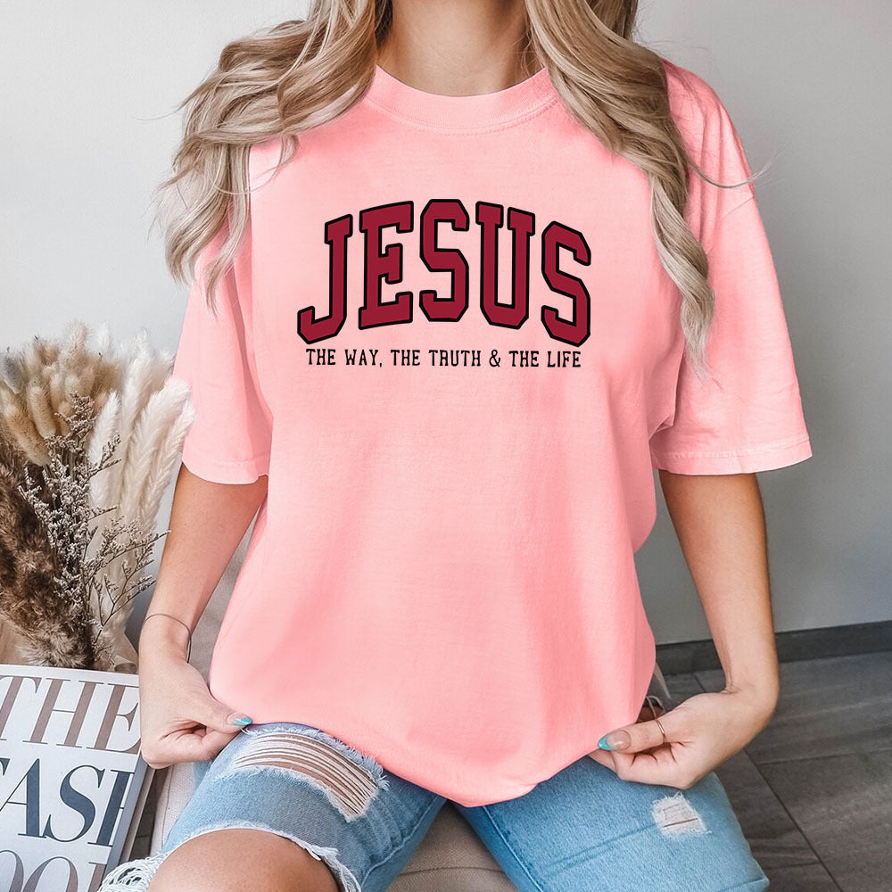 Women's JESUS Printed Loose Round Neck Short Sleeve T-shirt