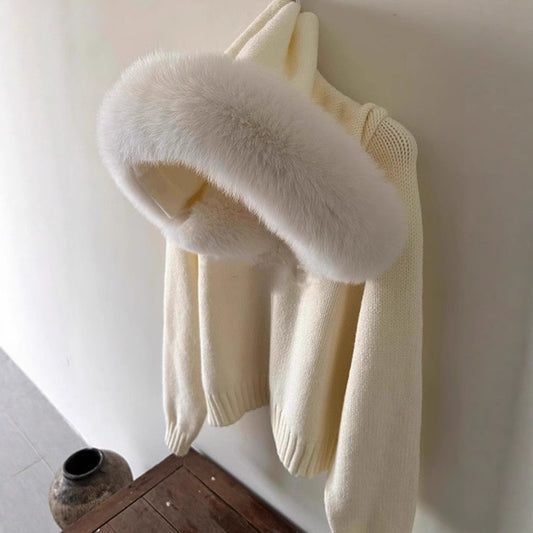 Fur Collar Flab Hiding Padded Top Outer Wear Autumn And Winter