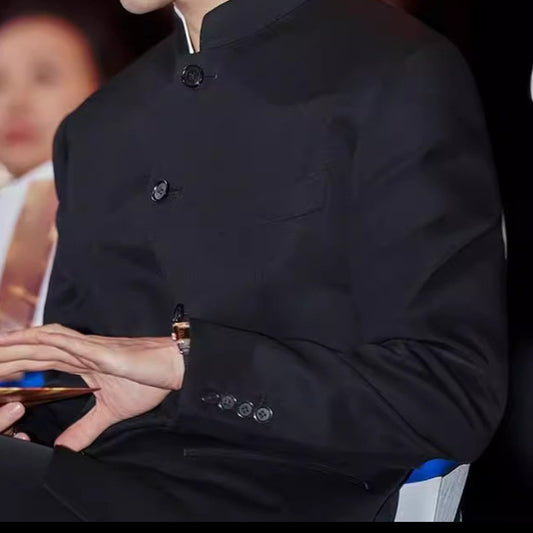 Mens Korean-style Casual Suit Stylish Chinese-style Suit Jacket
