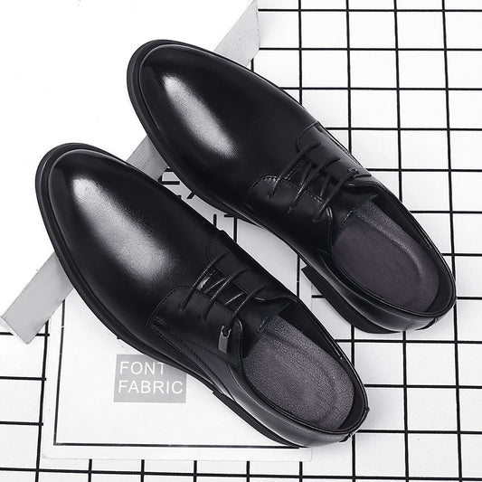 Business Formal Wear Breathable Hollow Men's Cowhide Height Increasing Shoes