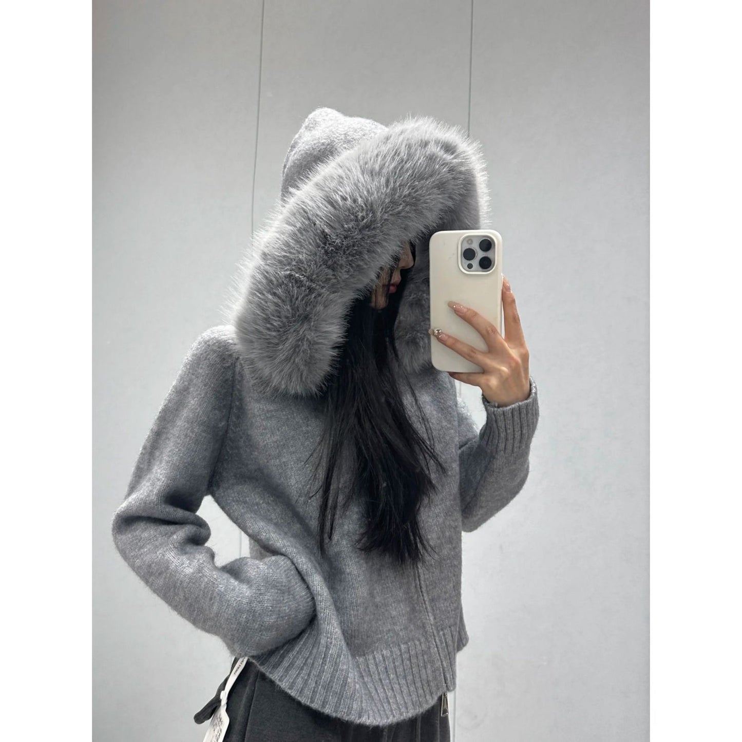 Fur Collar Flab Hiding Padded Top Outer Wear Autumn And Winter
