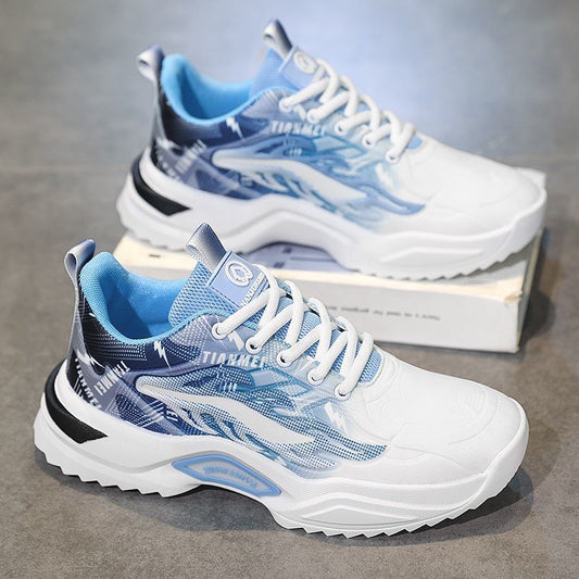 أحذية رياضية عصرية متعددة الاستخدامات مناسبة للطلاب، مصنوعة من قماش شبكي سميك، مناسبة لفصل الربيع، تتميز بتهوية جيدة. أحذية رجالية