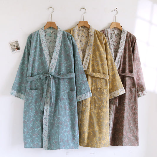 Spring And Autumn Thin Cotton Retro Loose Home Wear