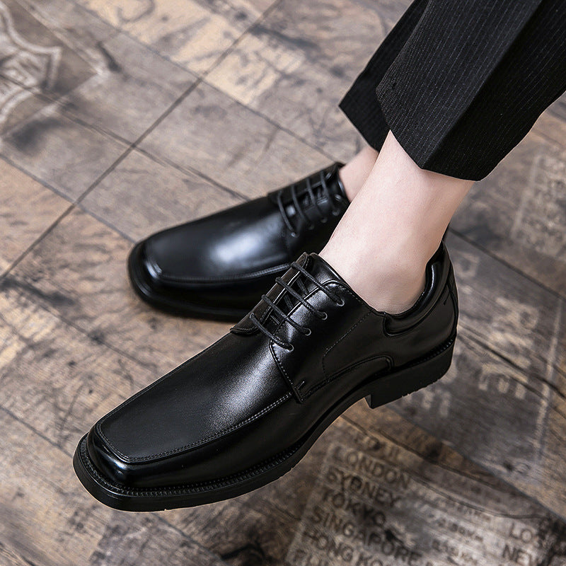 Low-top Square Toe Men's Business Casual Fashion Leather Shoes