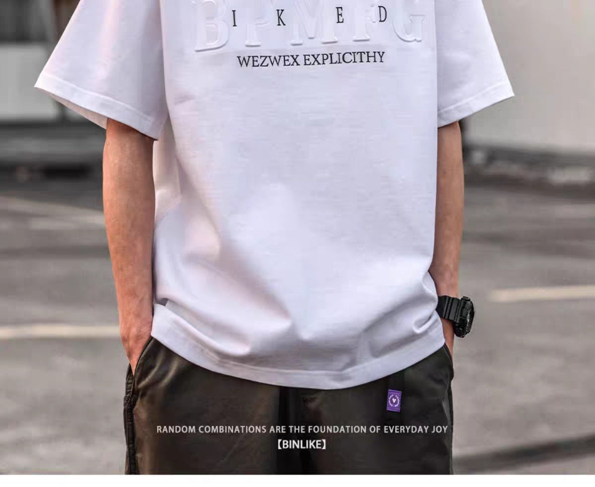 Short Sleeve Men's Simple Printed Top