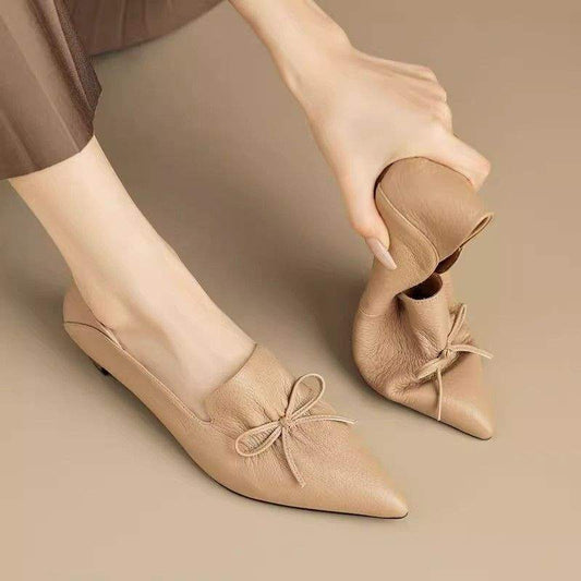 Women's Low Heel Soft Surface Pointed Toe Shoes