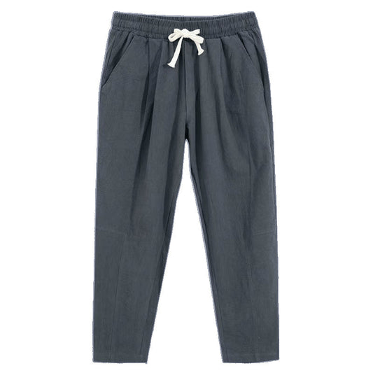 Cotton And Linen Thin Loose Plus Size Sports Straight Pants