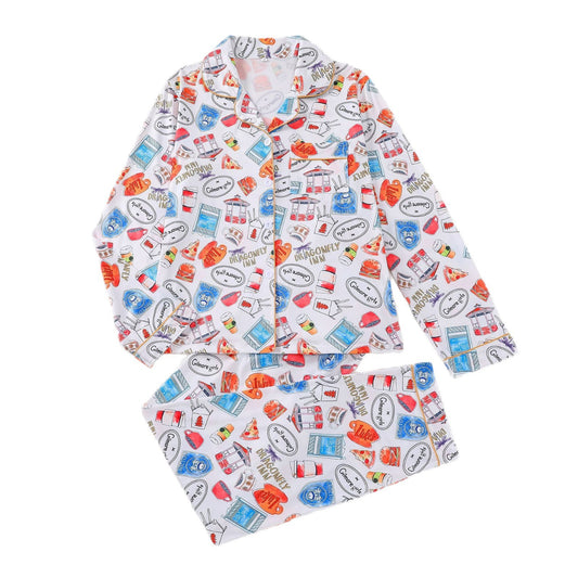 Women's Pajamas Printing Lapel Long-sleeved Trousers Homewear