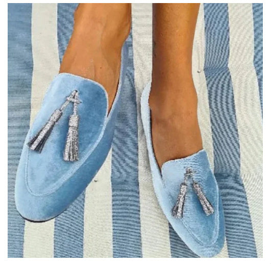 Fashion Flat Tassel Round Head Leisure Women's Shoes