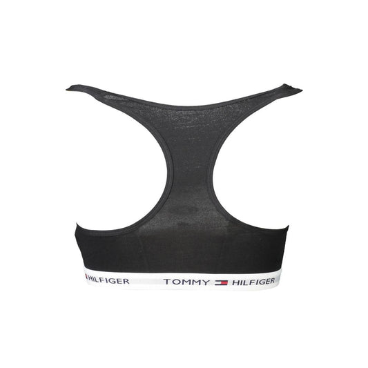 Sujetador deportivo de algodón negro para mujer