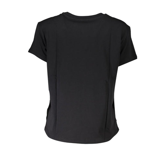 Camiseta negra de algodón para mujer