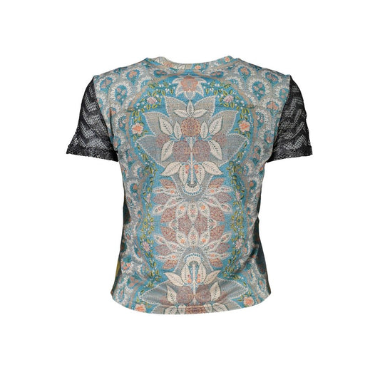 Blue Polyester Women T-Shirt