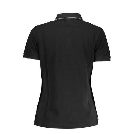 Polo de algodón negro para mujer