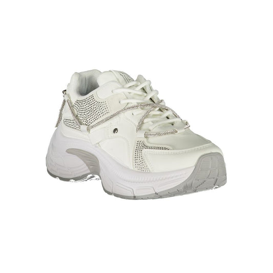 White Polyester Women Sneaker