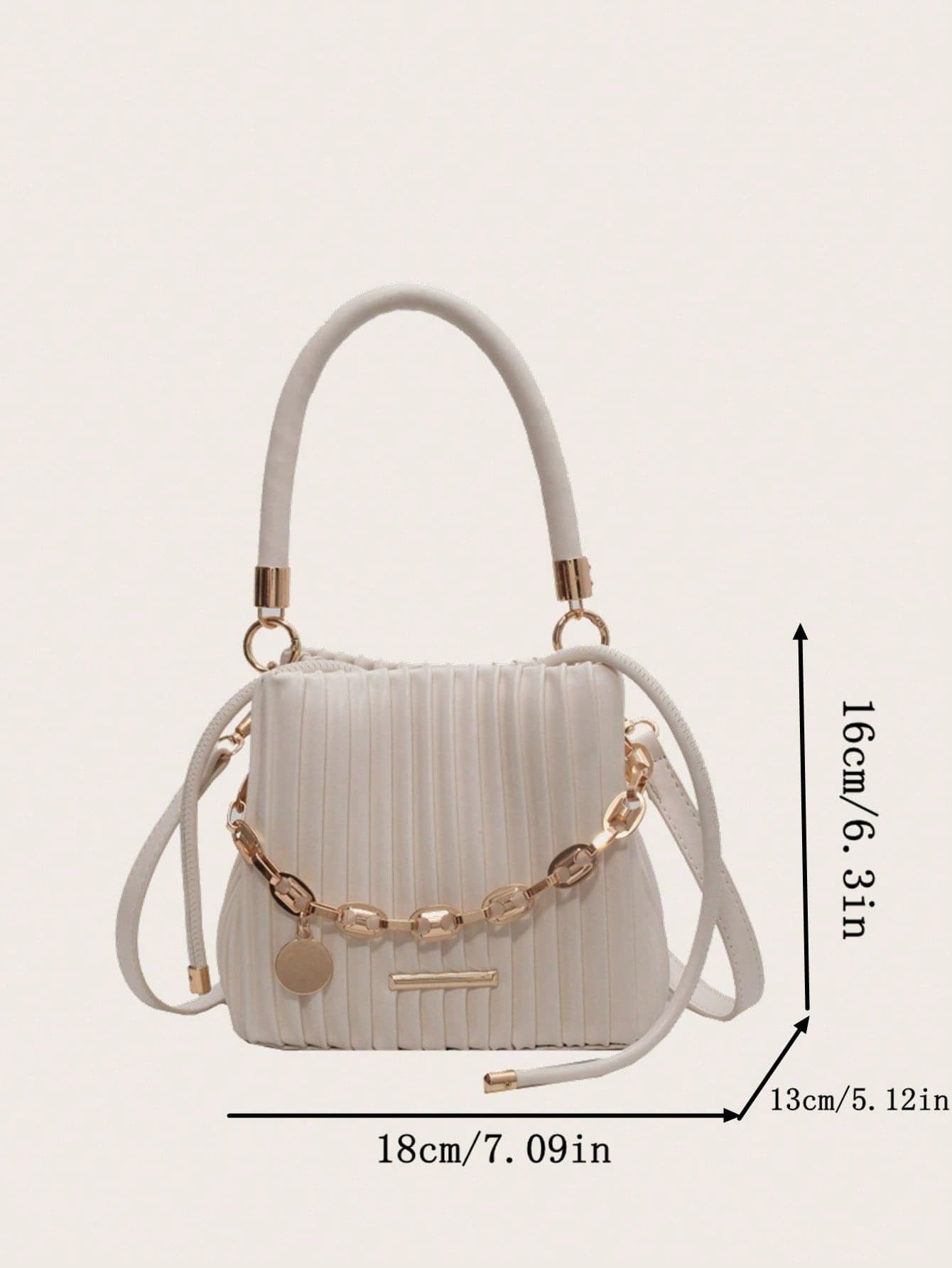 Handbag Pleated Bag Women Fashion Chain Niche Bucket Bag Personality Shoulder Messenger Bag