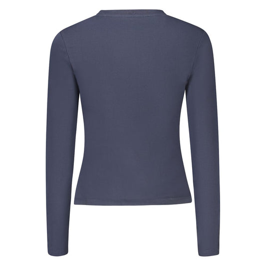 Blue Cotton Women T-Shirt