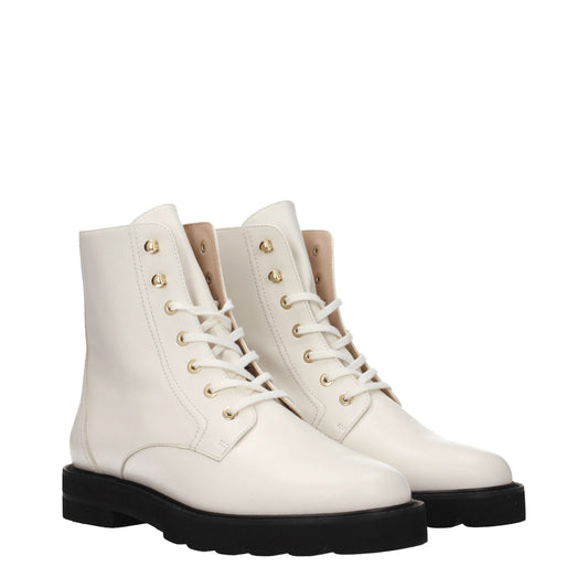 White Leather Ankle Boots