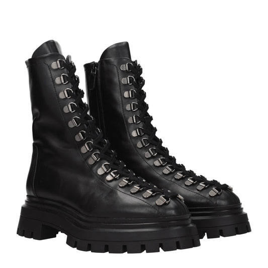 Black Leather Ankle Boots