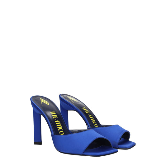 Blue Satin Stiletto Heels Sandals