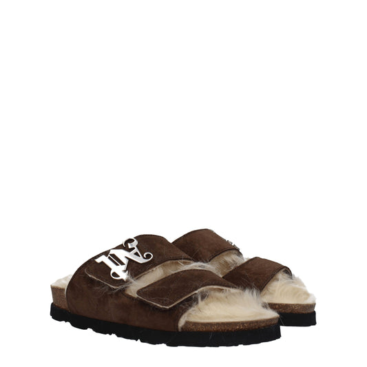 Brown Leather Slippers Sandals