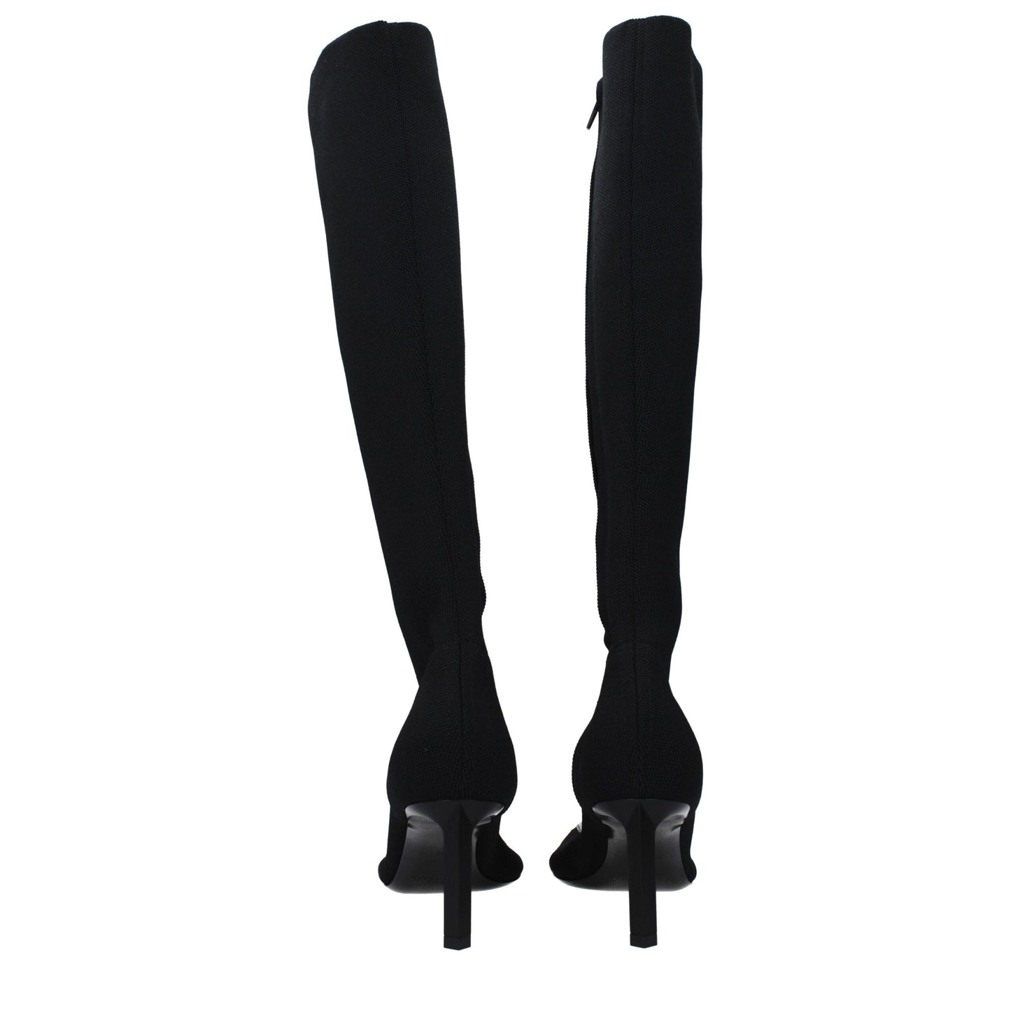 Black Fabric Lace-Up Boots