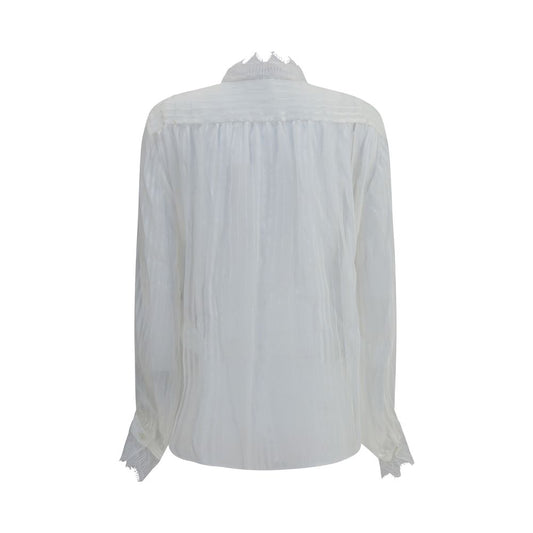 Ruffled silk muslin and lace Blouse