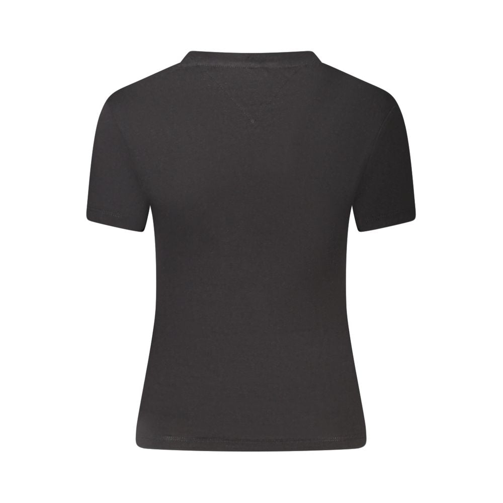 Black Cotton Women T-Shirt