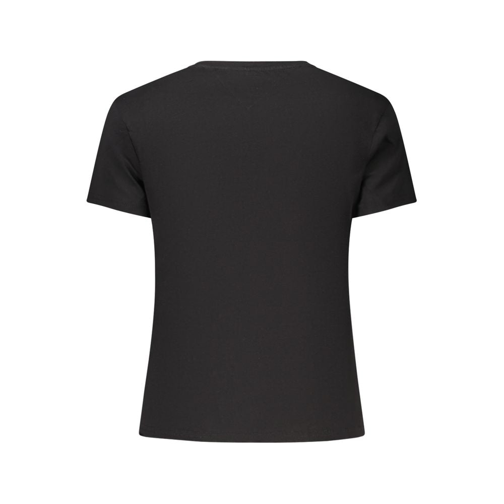 Black Cotton Women T-Shirt