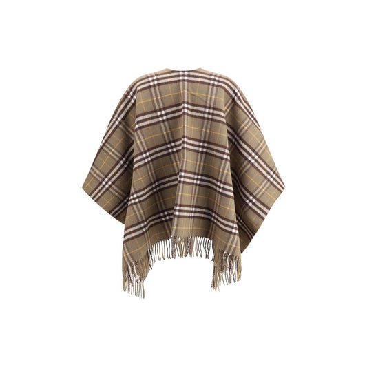 Wool and cashmere Check Cape