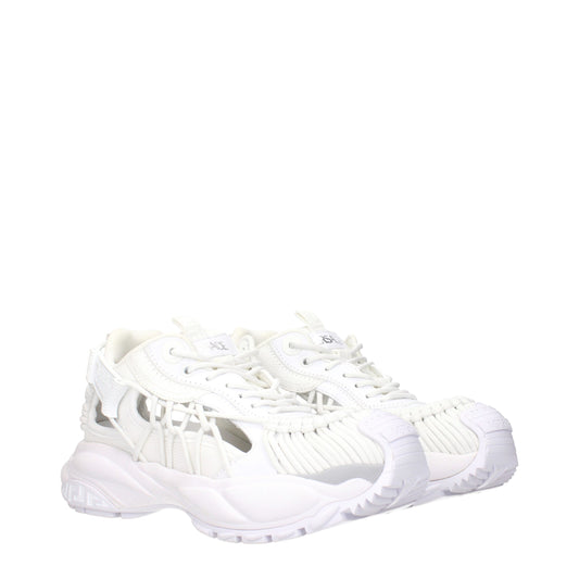 حذاء رياضي أبيض منخفض من الجلد