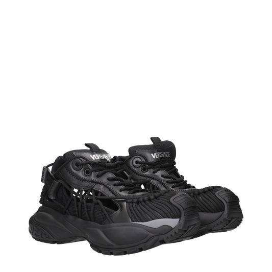 Black Leather Athletic Sneakers