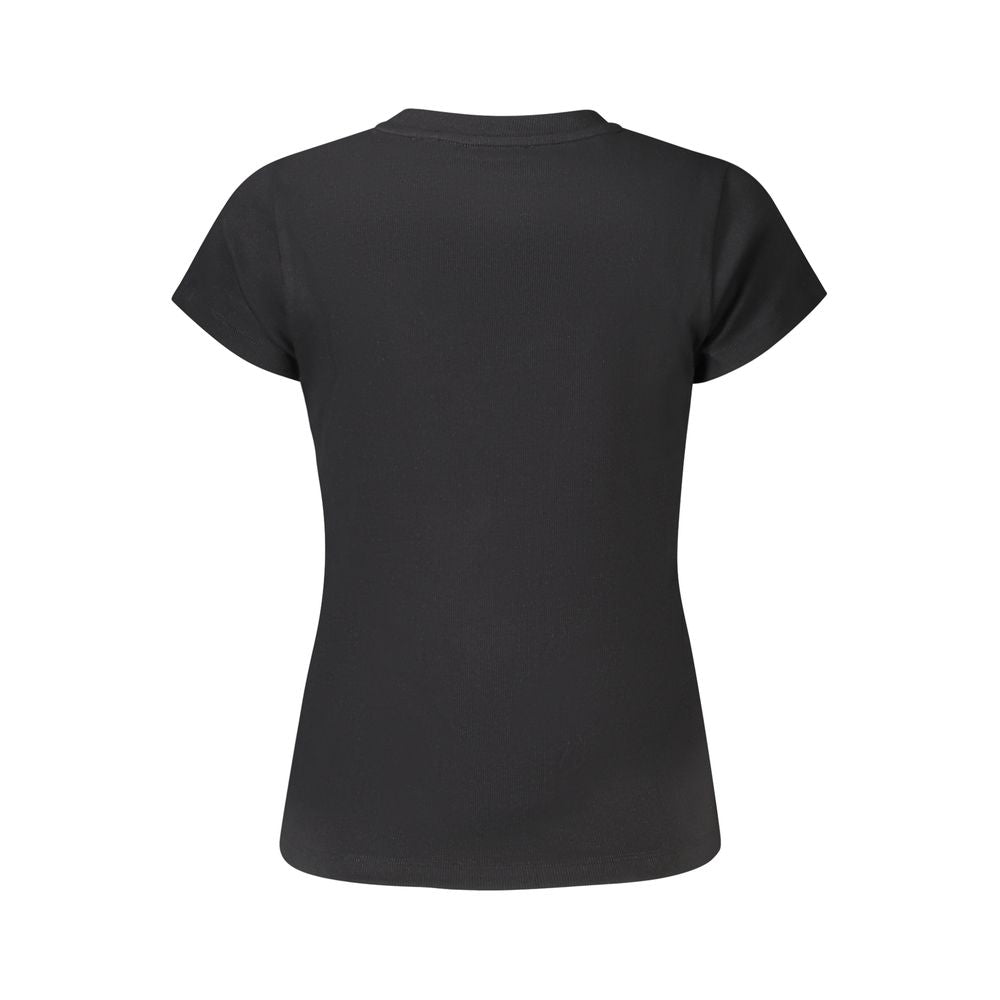 Black Cotton Women T-Shirt