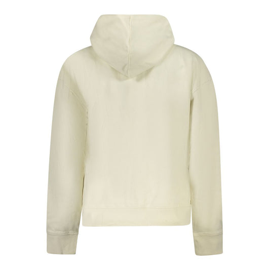 Sudadera con capucha de algodón blanco para mujer