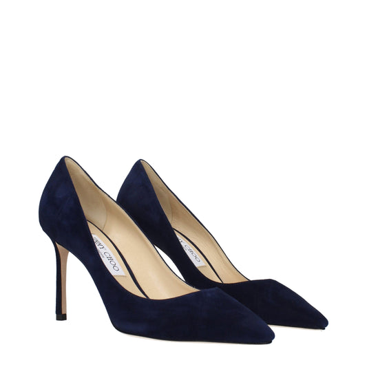 Blue Leather High Heel Pumps
