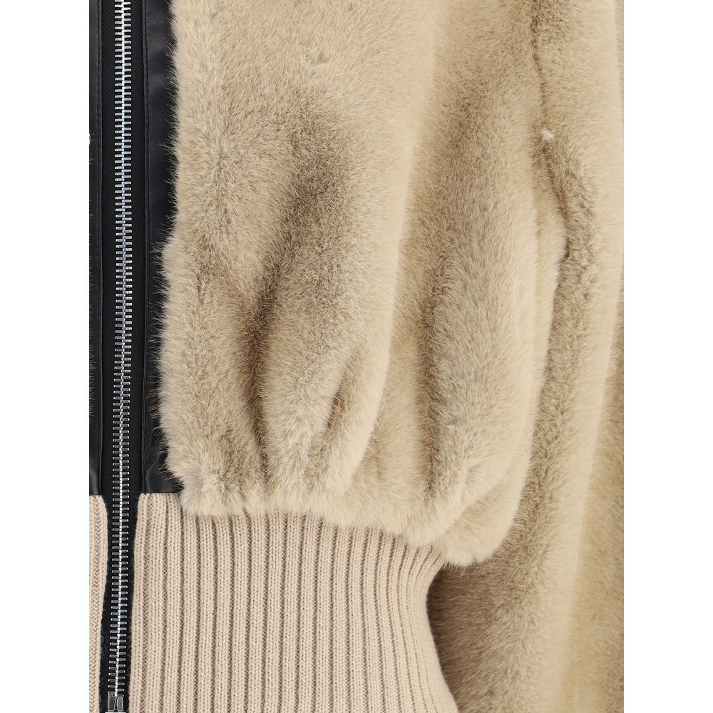 جاكيت بومبر من الفرو الصناعي