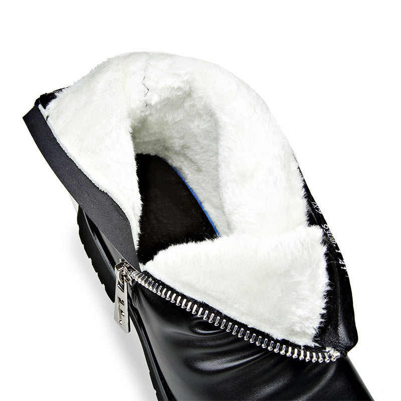 Autumn And Winter British Style Men's Leather Boots High-top Zipper Martin Boots