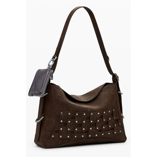 Brown Polyethylene Women Handbag