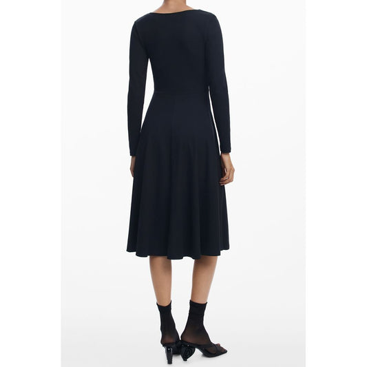 Vestido de algodón negro para mujer
