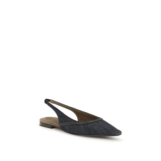 Denim slingback Ballerinas