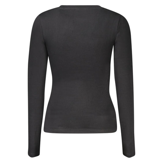 Camiseta negra de algodón para mujer