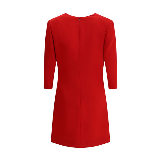 فستان قصير من الحرير مزين بفيونكة