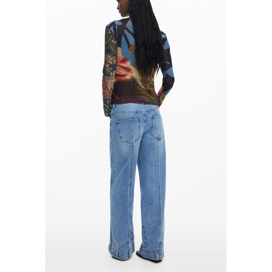 Camiseta negra de poliéster para mujer