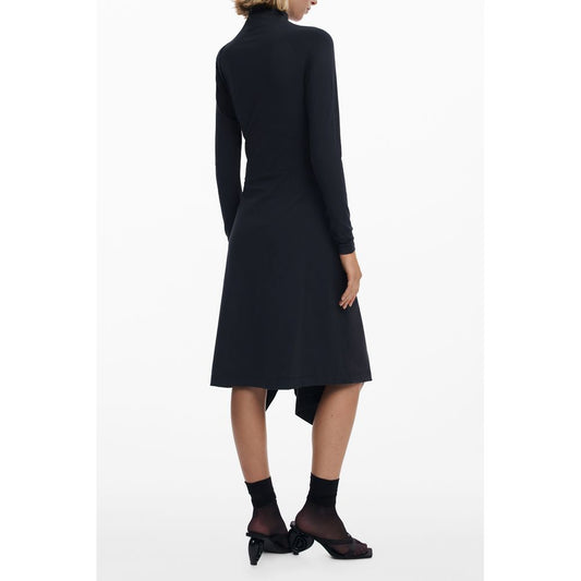 Vestido de algodón negro para mujer