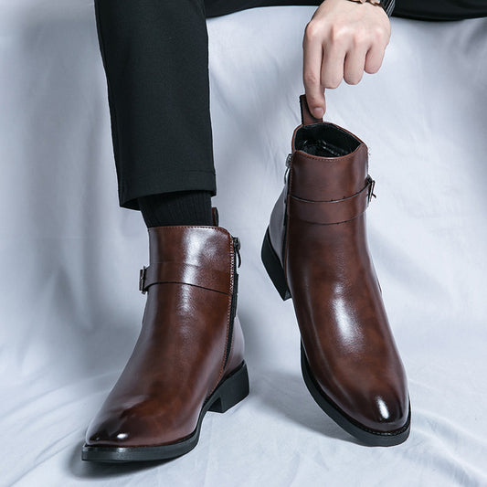 High-top British Fall Winter Men Western Boots Men
