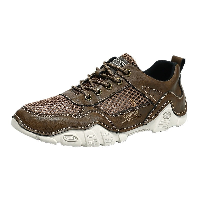 Summer Breathable Casual Shoes Handmade Men's Shoes Work Plus Size Mesh Shoes