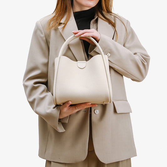 سلة خضراوات كبيرة السعة، مصنوعة من جلد البقر عالي الجودة من الطبقة الأولى