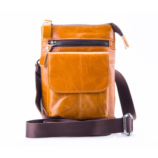 Men's Leather Pocket Multifunctional Small Bag Outdoor Sports One-shoulder