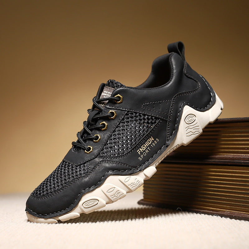 Summer Breathable Casual Shoes Handmade Men's Shoes Work Plus Size Mesh Shoes